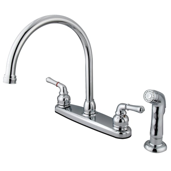 Kingston Brass Magellan 8" Centerset Kitchen Faucet, Chrome KB791SP - main